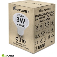 ecoPLANET LED žiarovka 3W Teplá biela GU10