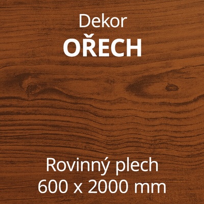 Brons Rovinný plech 600 x 2000 mm dekor ořech