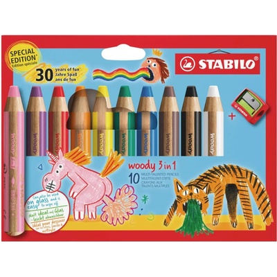 Stabilo woody farbičky 3 in1 10ks 880 10