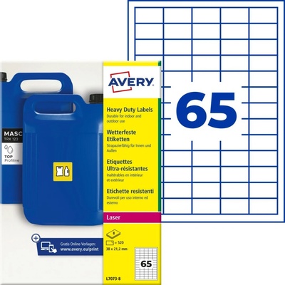Avery Zweckform L7073-8 Odolné etikety bílé 38x21,2 mm 1120 ks