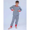 Dětské pyžamo červený lem navy