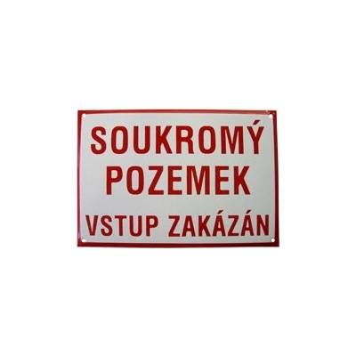Smaltovaná cedule Soukromý pozemek, vstup zakázán 297x210 mm