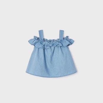 Image 1 of MAYORAL Дънков къс потник за момиче с панделка Майорал