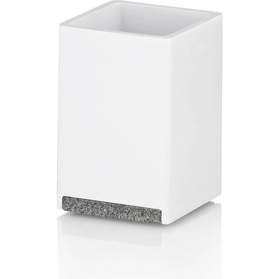 KELA Pohár Cube polyresin biela KL-23692