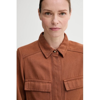 Sessùn Риза Sessun дамска в оранжево със стандартна кройка с класическа яка 25210014 (25210014)