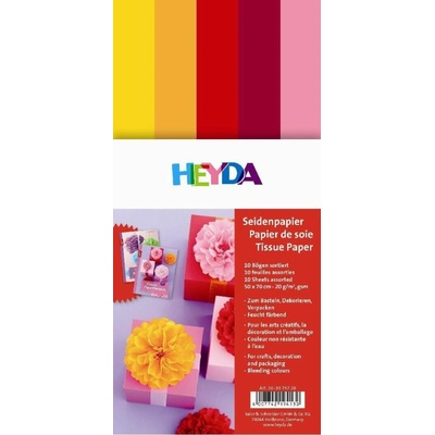 Heyda Hedvábný papír 50 x 70 cm 10 ks - mix žluto / červený