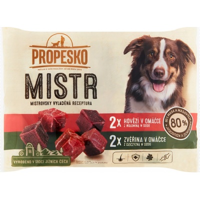 Propesko Mistr Adult filetky s hovězím a zvěřinou v omáčce 4 x 85 g