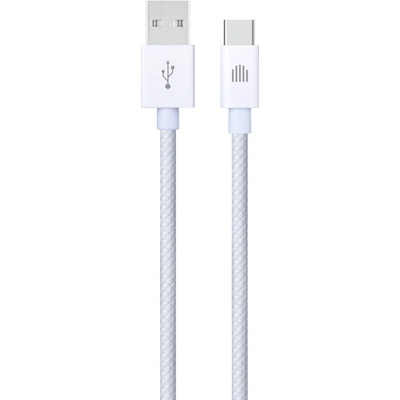 Cable USB-A to USB-C Nylon Textile 1, 25m - White (DV120008)