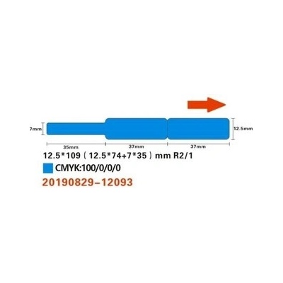 Niimbot etikety na káble RXL 12,5 × 109 mm 65 ks Blue na D11 a D110