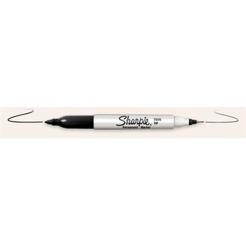 Sharpie Алкохолен маркер, коничен, с два края, SHARPIE "Twin Tip", черен S0811100 (S0811100)
