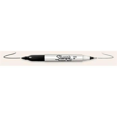Sharpie Алкохолен маркер, коничен, с два края, SHARPIE "Twin Tip", черен S0811100 (S0811100)