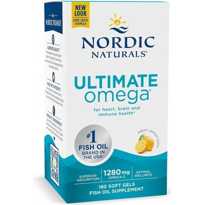 Nordic Naturals Ultimate Omega 1280 mg citrón 180 softgel kapslí
