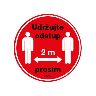 Walteco Samolepka "Udržujte odstup 2 m prosím", priemer 150 mm Množstvo: 1 ks , 20911