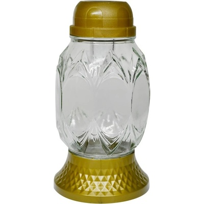 Madona solární LED hřbitovní lampa gotika zlatá 21 cm