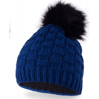 Fashionweek dámská zimní čepice s bambulí + flísová podšívka ZIZI-P16 Modrá