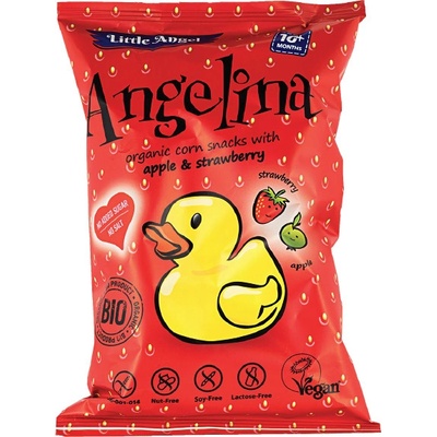 Little Angel bio snack kukuričný Angelina jablko jahoda 30 g