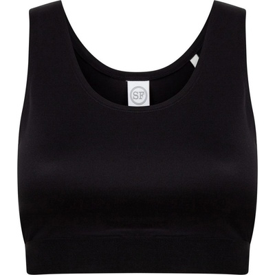 SF Skinnifit dívčí crop top na ramínka černá