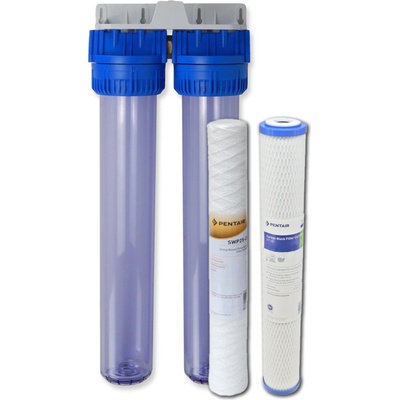 AQUA Pentair DUPLEX 20SL 5 mcr dvojitý filter na mechanické nečistoty pripojenie 3/4"