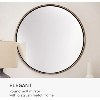 Image 1 of Casa Chic Fournier Стенно огледало с метална рамка, кръгло 58, 8 x 58, 8 см (EL-MIR-MET-60X60-GLD) (EL-MIR-MET-60X60-GLD)