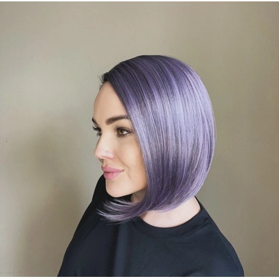 Svetlo fialová parochňa s čiernymi korienkami lace front (so sieťkou)