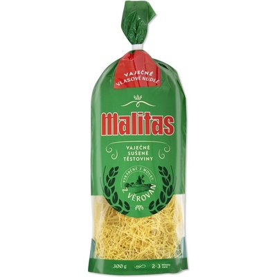 Malitas těstoviny vlasové nudle dlouhé 300 g