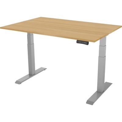 Delso Výškovo nastaviteľný stôl PROJUSTER 70 x 140 cm dub vicenza / sivá