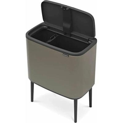Brabantia Sivý dotykový oceľový odpadkový kôš na triedený odpad 34 l Bo Touch Bin
