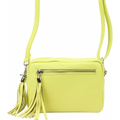 Vera Pelle malá kožená crossbody kabelka no. 76 světležlutá