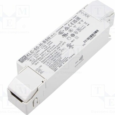 MEAN WELL XLC-60-H-BSN Napájecí zdroj: spínaný; LED; 60W; 9÷54VDC; 900mA÷1,7A; 155÷400VDC