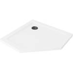 Mexen Flat петстранен ултра тънък поддушов корито 80 x 80 см, бял, сифон черен (41P108080-B)