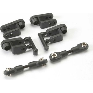 Traxxas Рогчета и щанги за Traxxas Revo E-Maxx Servo horns, steering, long (2), short (2)/ linkage, steerin, TRX5345R (TRX5345R)