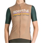 Sportful Дамска фланелка с къс ръкав за колоездене Sportful Women's Supergiara Logo 2 Jersey Cycling jersey - Desert Sand - размер XXL (156-2759-0217)
