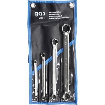 BGS technic Súprava obojstanných očkových kľúčov očko typu e E6xE8 – E20xE24, 4 ks BGS 2264