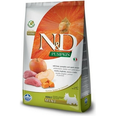 N&D GF Adult Mini Tekvica, Diviak & Jablko 2,5 kg
