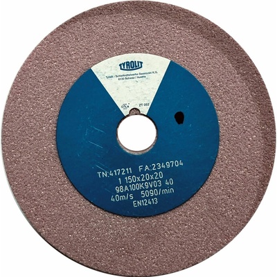 Tyrolit 98A100K9V40 Brúsny kotúč 150 x 20 x 20 mm 100 T417211