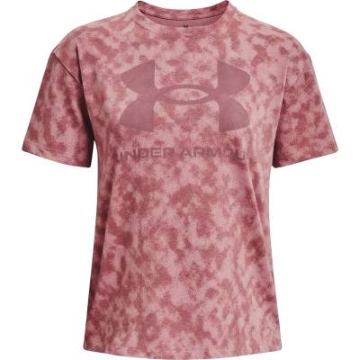 Under Armour Дамска тениска Under Armour Ua Logo Aop Heavyweight Ss T-Shirt Womens - Pink Elixir