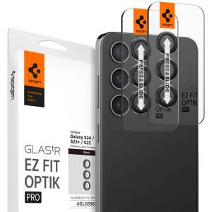 Spigen Протектор за Камерата на Samsung S24, Spigen EZ Fit Optik Pro Glas. tR 2бр. , Черен (AGL05962)