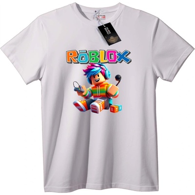 NOONEBRAND Тениска Roblox с Цветен Герой - 4XL, White