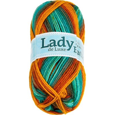 Bellatex Příze LADY de Luxe BATIK Zelená,Oranžová,Hnědá 100g / 238 m