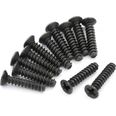 BlackZon 1:16 Slyder MT/ST: Samorezná skrutka KBHO 2,6x12 mm so zápustnou hlavou 12 ks