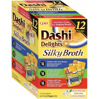 INABA Ciao Broth krmivo kuře losos tuňák hřebenatka 12 x 40 g