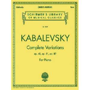 Complete Variations: Piano Solo | Kabalevsky Dmitri, Dmitri Kabalevsky (ISBN: 9780793589319)