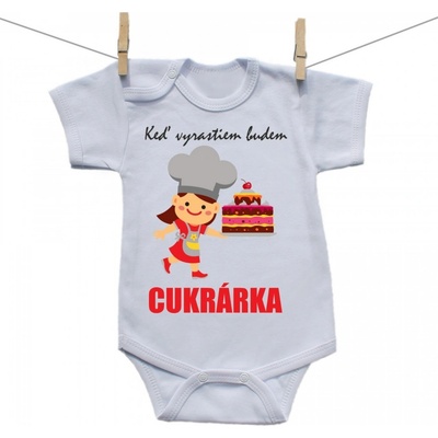 Boodyy Body s krátkym rukávom Keď vyrastiem budem cukrárka