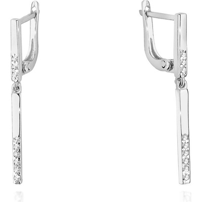 Blink-Blink Visiace náušnice s diamantami z bieleho zlata 3210BDB