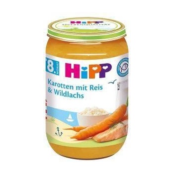 HiPP Пюре от моркови, ориз и дива сьомга hipp, 8+ месеца, 220гр