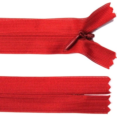 Spirálový zip no.3 skrytý nerozepínací 60cm - více barev color: 548 červená