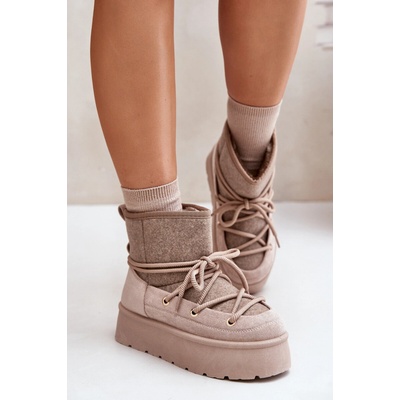 Snow boots with platform bindings beige Mavora