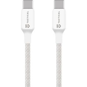 Tactical Здрав кабел с въжена оплетка и бързо зареждане за устройства с USB-C порт - Tactical Stitch Thread USB-C to USB-C Cable 60W (30 см) (бял) (57983126591)