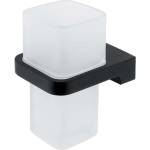 Nimco Maya - Чаша за четки и паста с държач, матирано стъкло/черно MAC 29058H-90 (MAC 29058H-90)