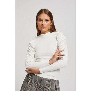 Moodo Блуза с обемни ръкави перлена Moodo Moodo | Byal | ЖЕНИ | XS